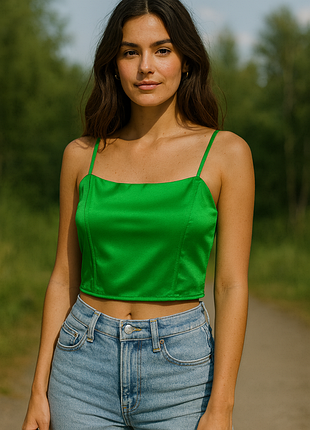 Зеленый корсетный топ на бретелях от in the style