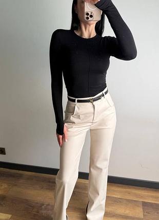 Брюки еко шкіра на замші