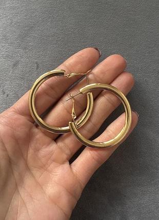 Сережки-кільця,золотисті кільця
