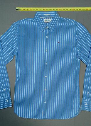 Воротник 41 см Tommy hilfiger size m в белоснежную полоску рубашка 97% cotton 3% elastane