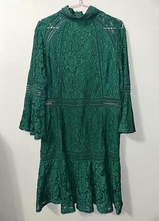 Мереживна зелена сукня