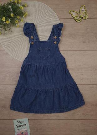 Детский джинсовый сарафан 12-18 мес f&f сарафанчик платье для девочки