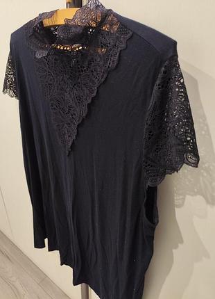 Кружевная черная кофта большого размера
