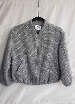 Теплый бомбер для подростков от zara размер 9-10 лет