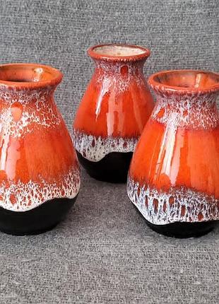Три керамічні вазочки
