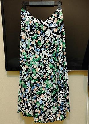 Яркая вискозная юбка h&m