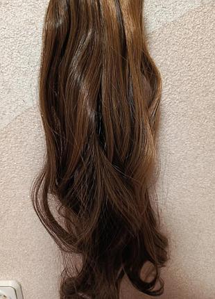 Затылочная накладная прядь волос на леске