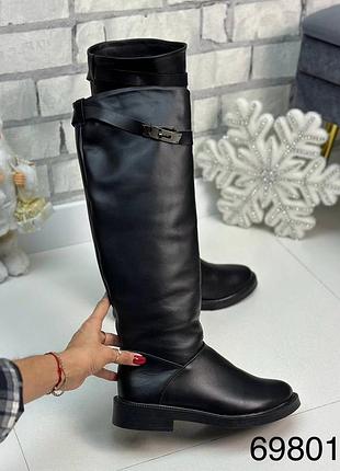 Жіночі зимові чоботи сапоги труби натуральна шкіра замш євро зима