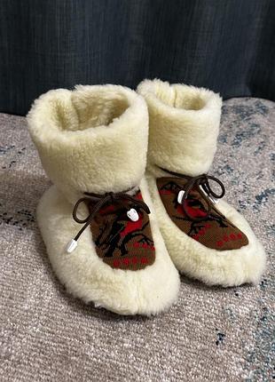 Теплі та затишні домашні чуні-уггі з 100% натуральної овечої вовни, 43 розмір