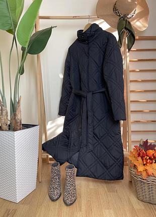 Шикарне тепле стьобане пальто