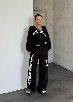 Крутий костюм люкс якість брендовий широкі штани та худі