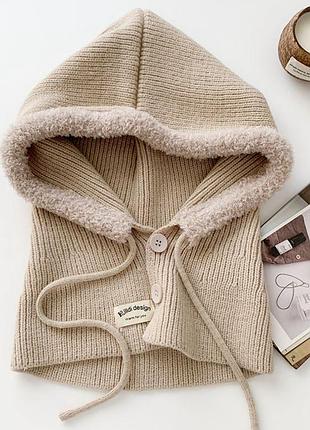 Капор теплий бежевий