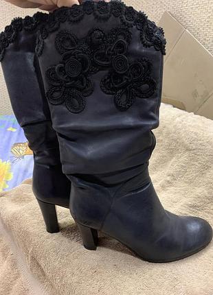 Сапоги женские деми кожаные 36