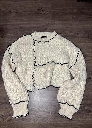 Светр теплий білий бежевий