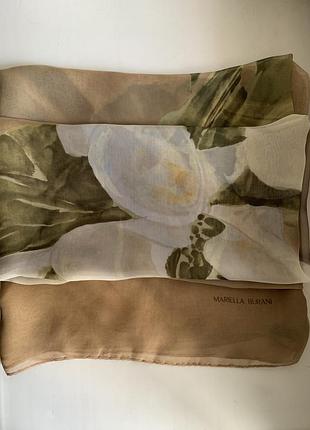 Mariella burani 🧣 большой шёлковый платок-палантин с белыми каллами