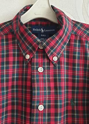 Детская рубашка в клетку ralph lauren