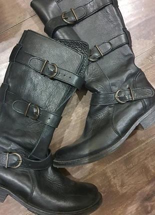 Сапоги кожаные женские  стелька 25