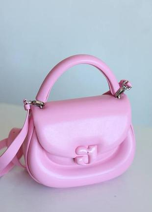 Kunogigi pigpig pouch pink азиатский бренд натуральная кожа розовая милая сумочка