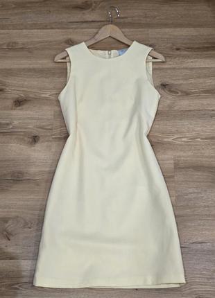 Платье женское классическое жёлтого(лимонного)цвета с подкладкой.