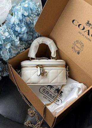 Coach trail crossbody with pillow quilting milk крафтова коробка