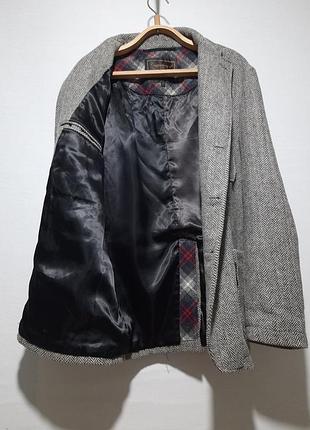 Твидовый клубный пиджак из шерсти в елку блейзер шерстяной canterbury of new zealand 52/xl made in italy