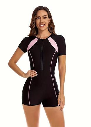 Женский слитный спортивный купальник комбинезон с шортами aonihua для плавания