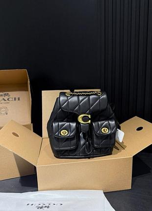 Coach pillow tabby backpack black with gold