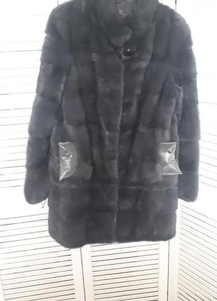 Шуба жіноча полушубок з натурального хутра  пряма розмір хs (42) сіра