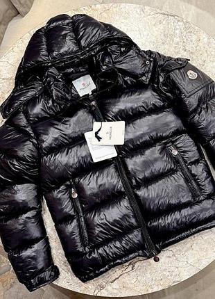 Мужская зимняя куртка moncler черная люкс качество