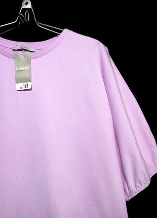 Красивая хлопковая футболка с объемными рукавами р.22