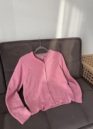 Рожевий кардиган з вмістом вовни hm