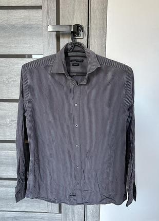 Сорочка чоловіча сіра в смужку