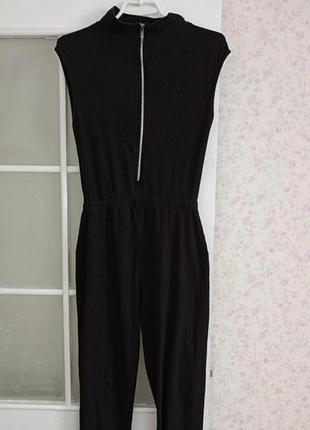 Комбинезон черный рубчик женский костюм