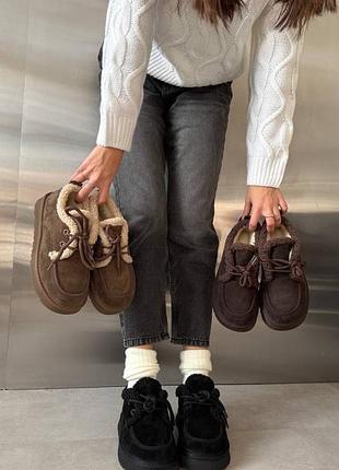 Жіночі замшеві уггі лофери автоледі