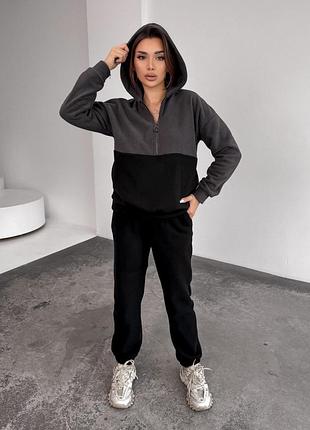 Женский флисовый спортивный костюм кофта кофта с капюшоном варианты цветов в ассортименте