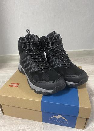 Зимові шкіряні чоловічі ботінки black crevice 42 р