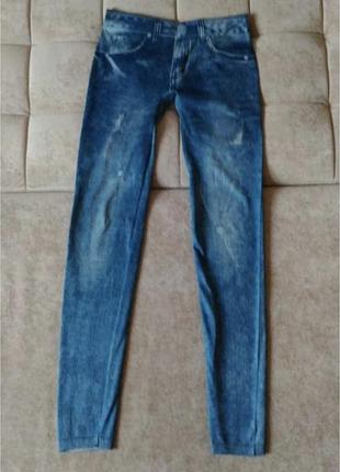 Легінси terranova, лосини з джинсовим принтом, розмір 10-12