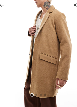 Пальто jack &amp; jones из шерстяной смеси коричневого цвета