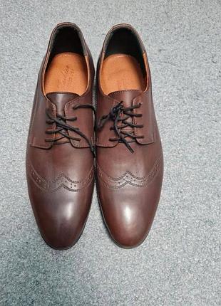 Туфли броги мужские кожаные коричневые