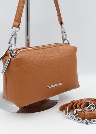 Сумка женская кожаная polina & eiterou q6050 brown