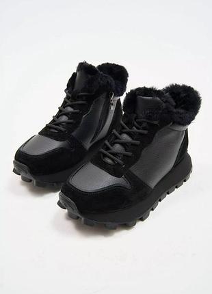 Ботинки женские черные lonza турция