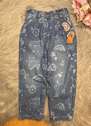 Круті стильні трендові джинси вільного крою мом на дівчинку 2/3р next