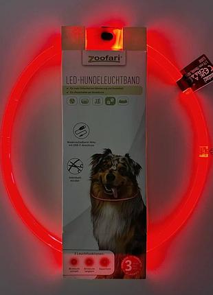 Led ошейник для собак zoofari - светодиодный, регулируемый, usb-c