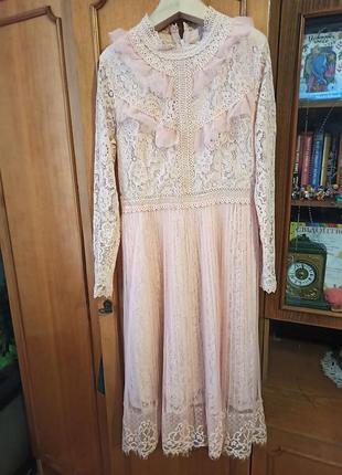 Платье розовое женское. размер l новое