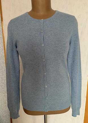 Кашеміровий жіночий кардиган бренду adagio блакитного кольору. розмір m,l.
