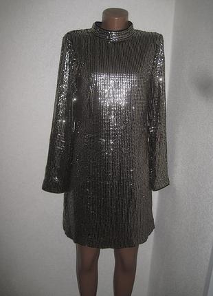 Вечернее платье с золотыми пайетками mint velvet размер 10