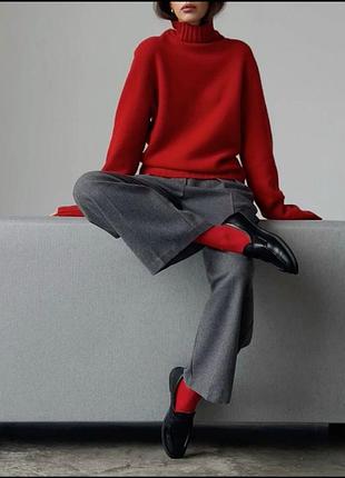 Шерстяной красный свечер под горло