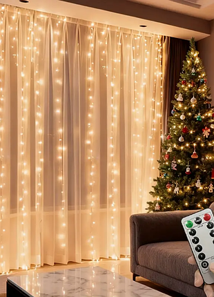 Гірлянда штора 3х3 м. (теплий/холодний)