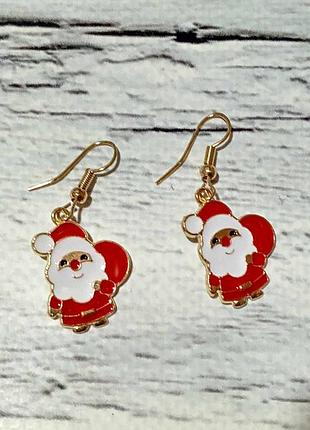 Женские новогодние серьги рождественские аксессуары санта