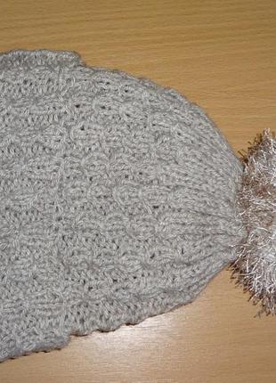 Теплая двойная шапка для девочки